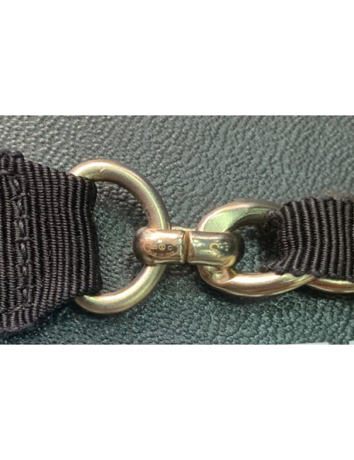 Ceinture CHANEL chaîne dorée entrelacée de cuir noir