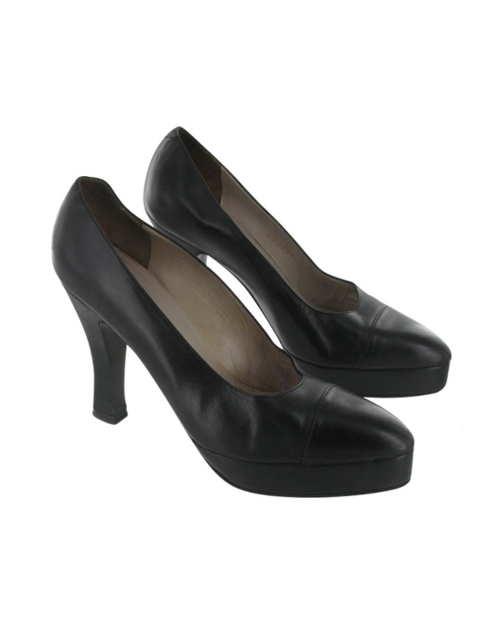 CHANEL shoes black leather T36