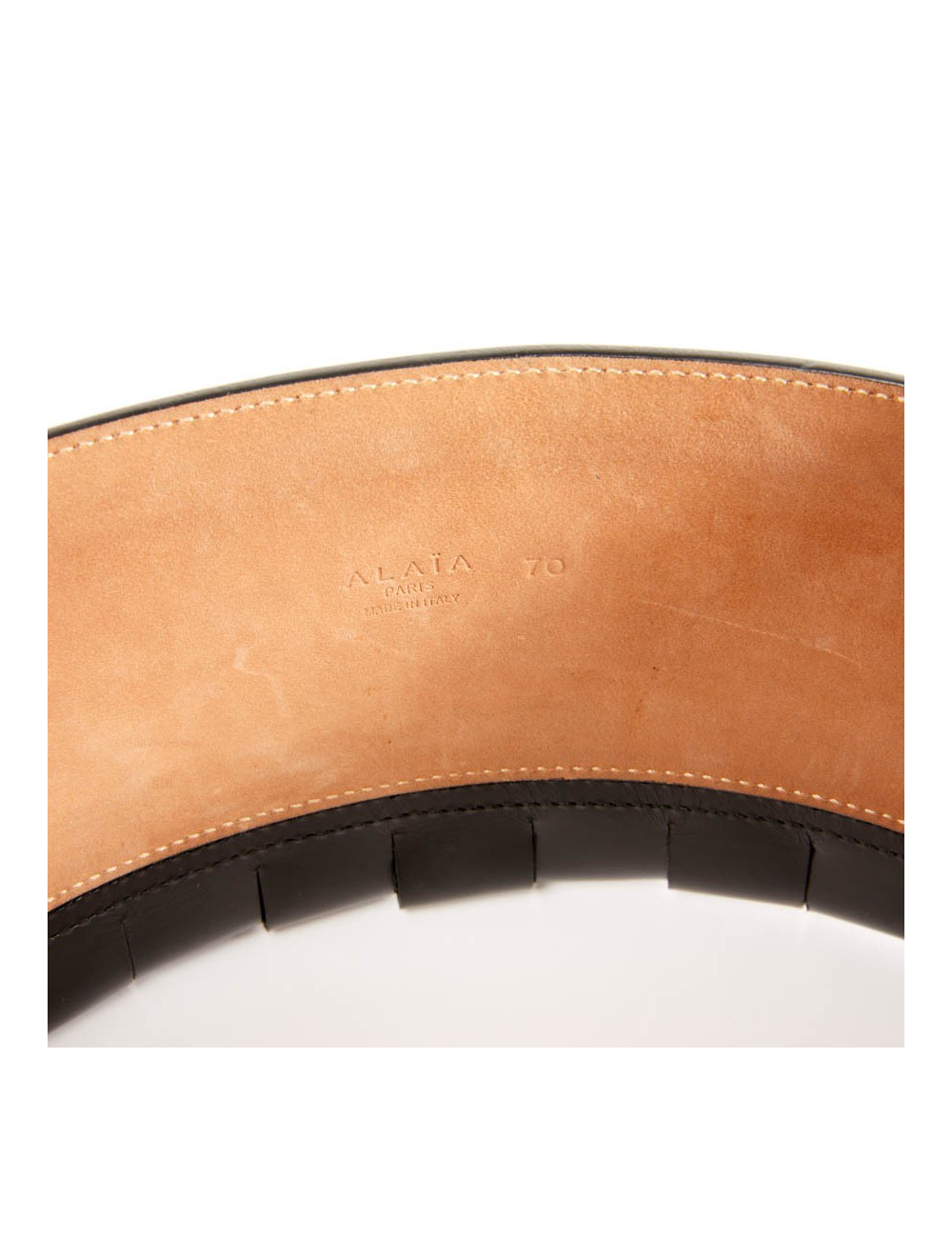 Ceinture ALAIA large cuir box noir