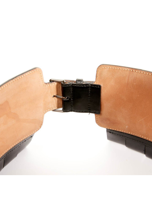 Ceinture ALAIA large cuir box noir