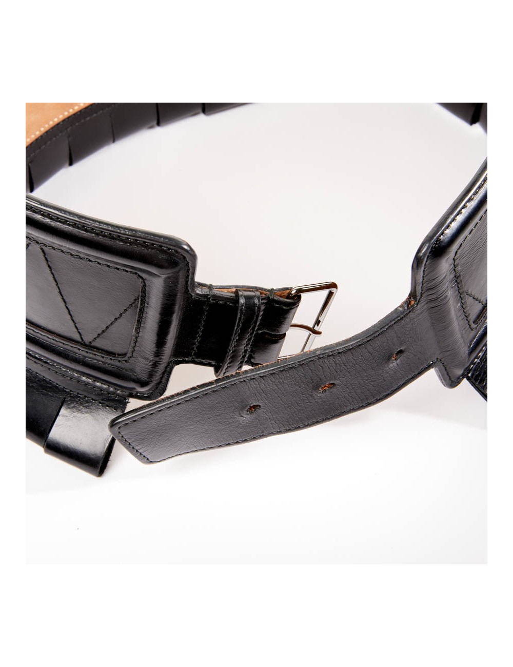 Ceinture ALAIA large cuir box noir