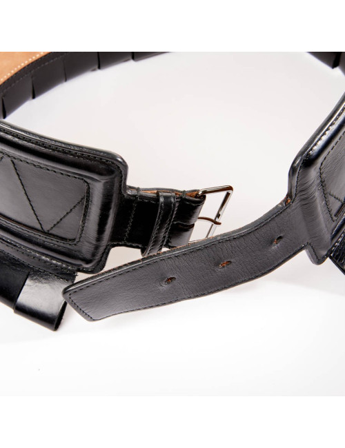 Ceinture ALAIA large cuir box noir