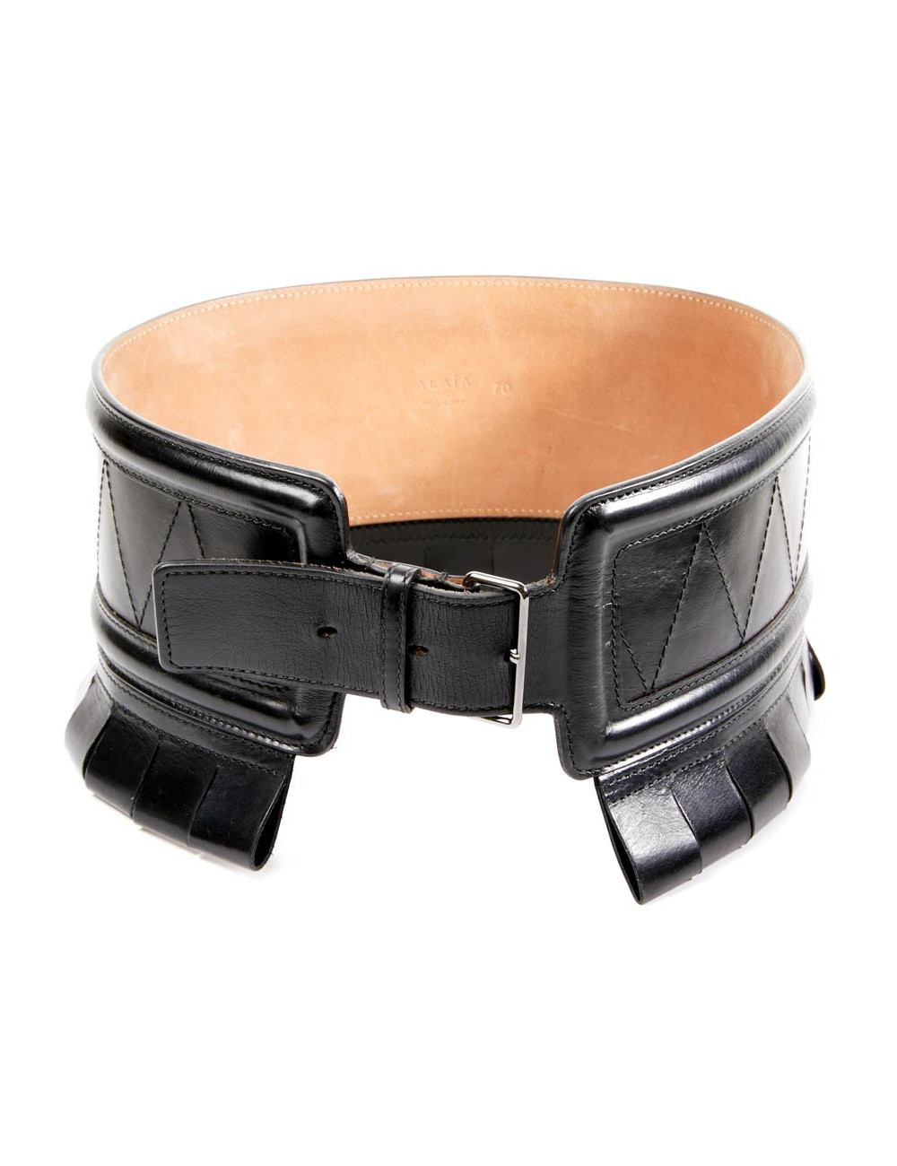 Ceinture ALAIA large cuir box noir