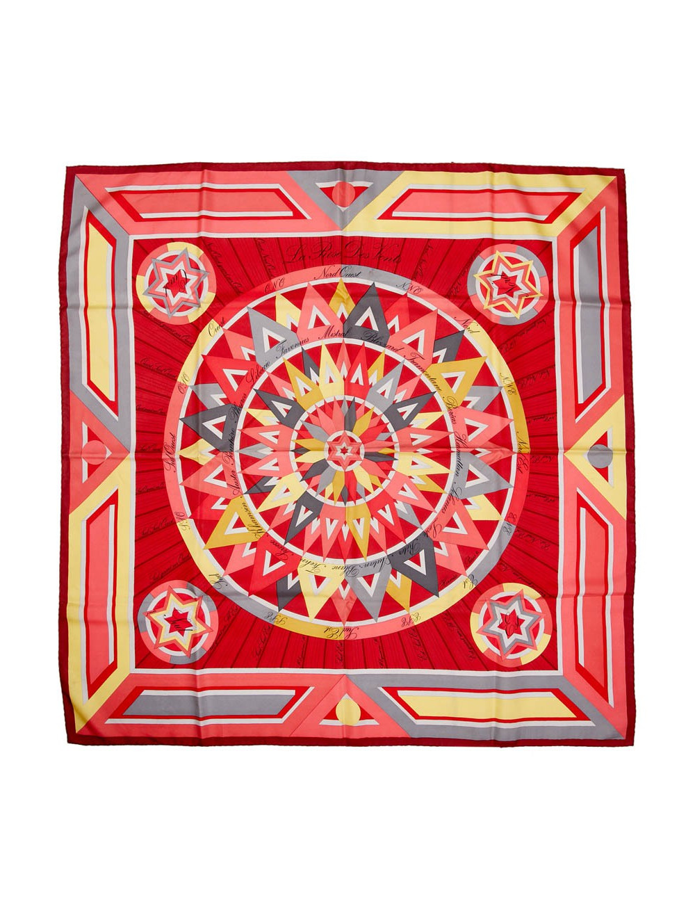 A NETTOYER Foulard HERMES " La Rose des Vents"