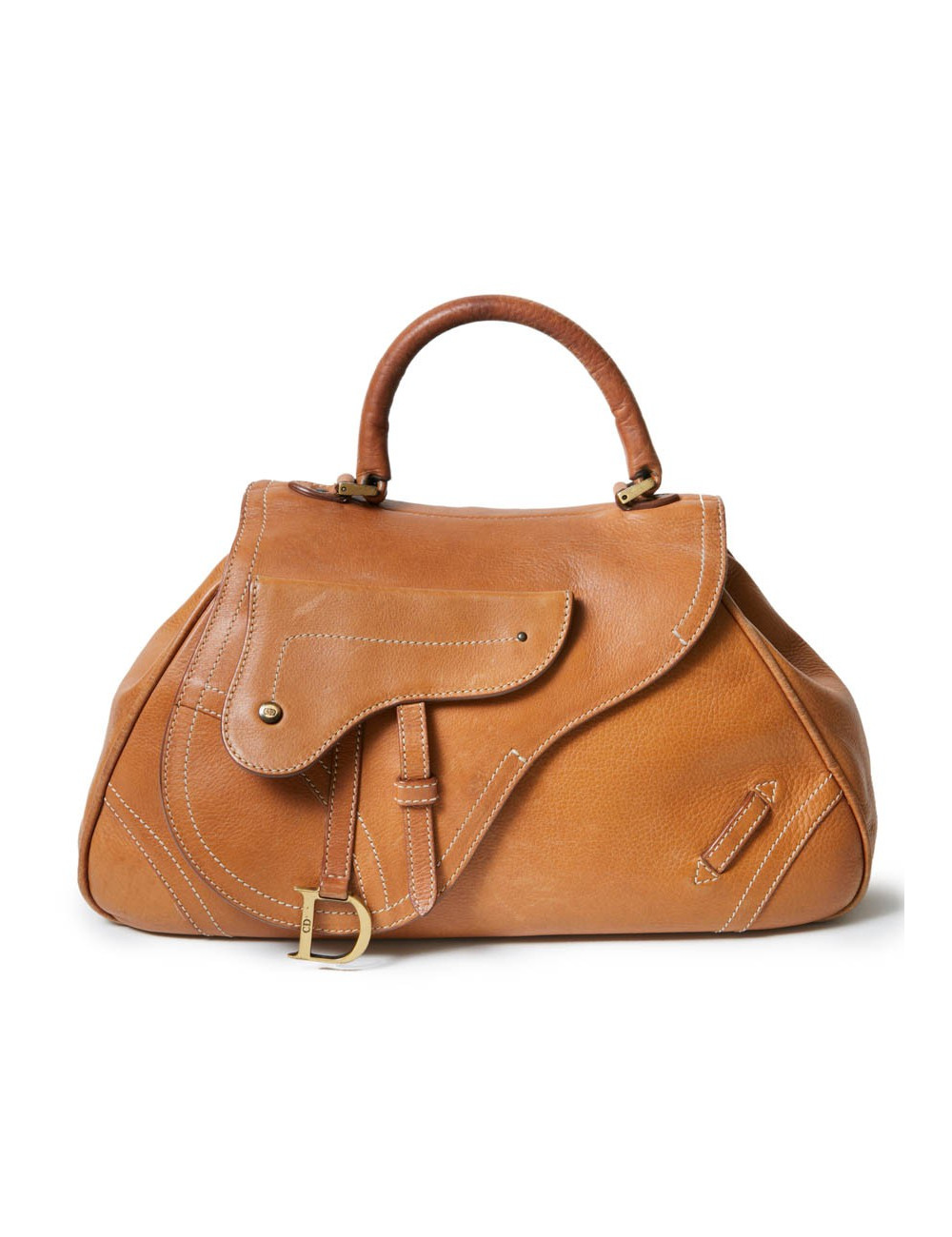 Sac CHRISTIAN DIOR cuir effet selle