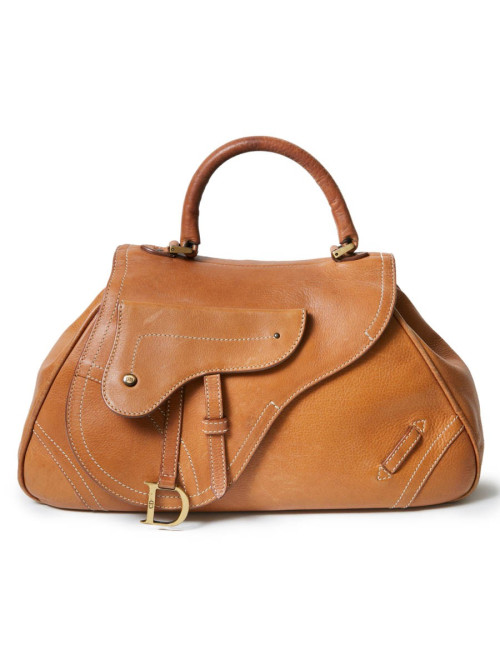 Sac CHRISTIAN DIOR cuir effet selle