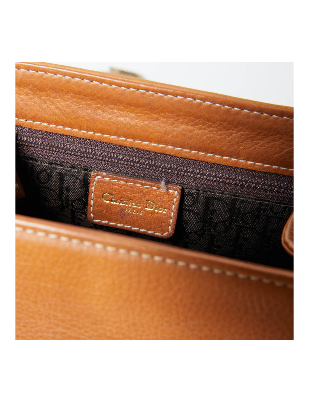 Sac CHRISTIAN DIOR cuir effet selle