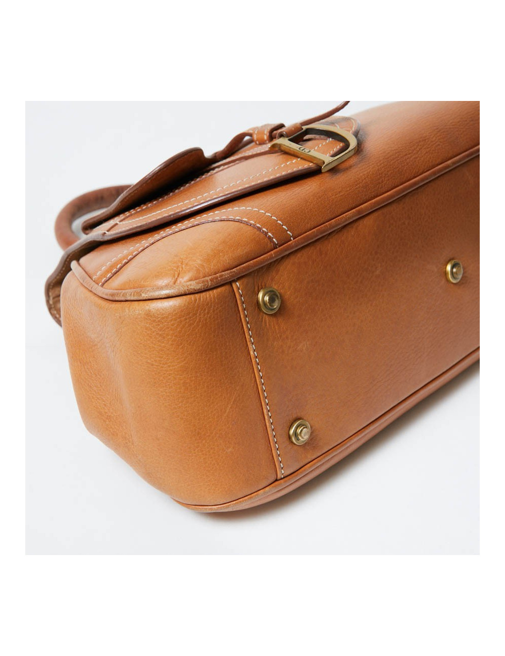 Sac CHRISTIAN DIOR cuir effet selle