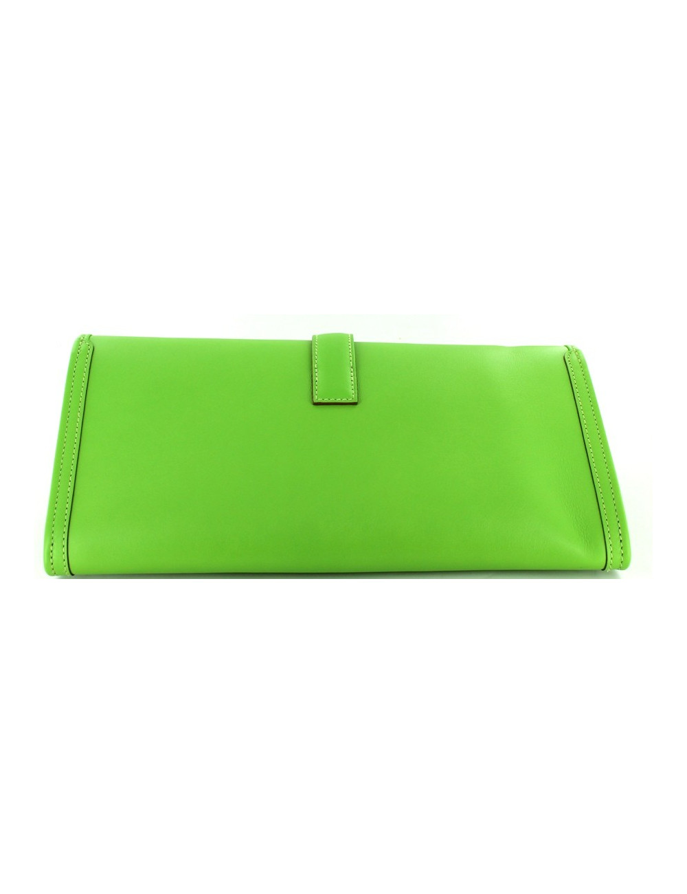 Pochette JIGE HERMES en cuir vert 