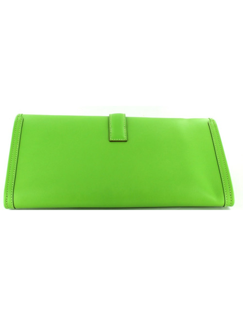 Pochette JIGE HERMES en cuir vert 
