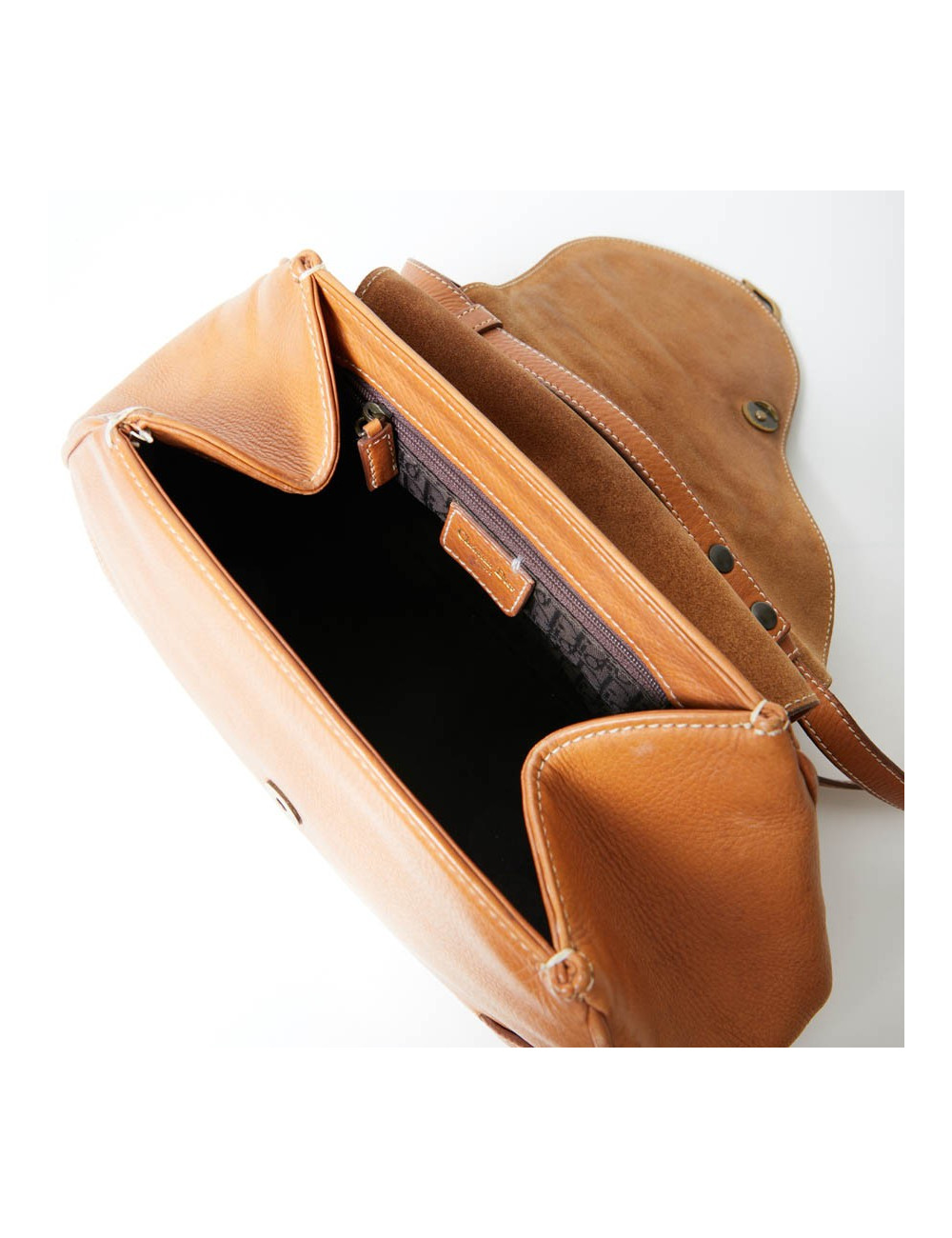 Sac CHRISTIAN DIOR cuir effet selle