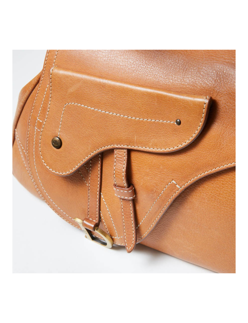 Sac CHRISTIAN DIOR cuir effet selle