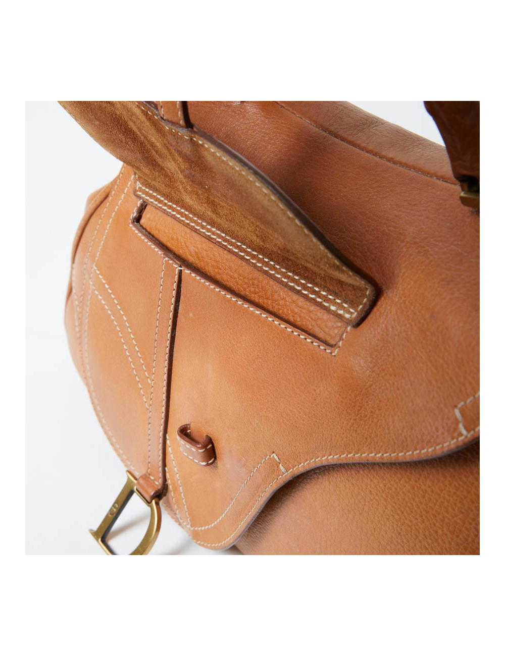 Sac CHRISTIAN DIOR cuir effet selle