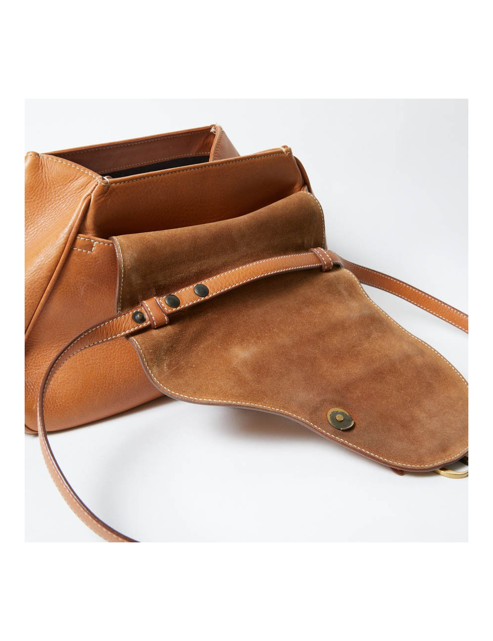 Sac CHRISTIAN DIOR cuir effet selle