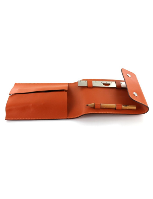 Trousse HERMES d'écriture en cuir gold