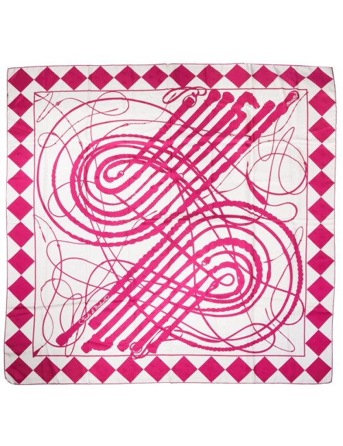 Carré géant HERMES Fouets et Badines Tatto soie Cadrige