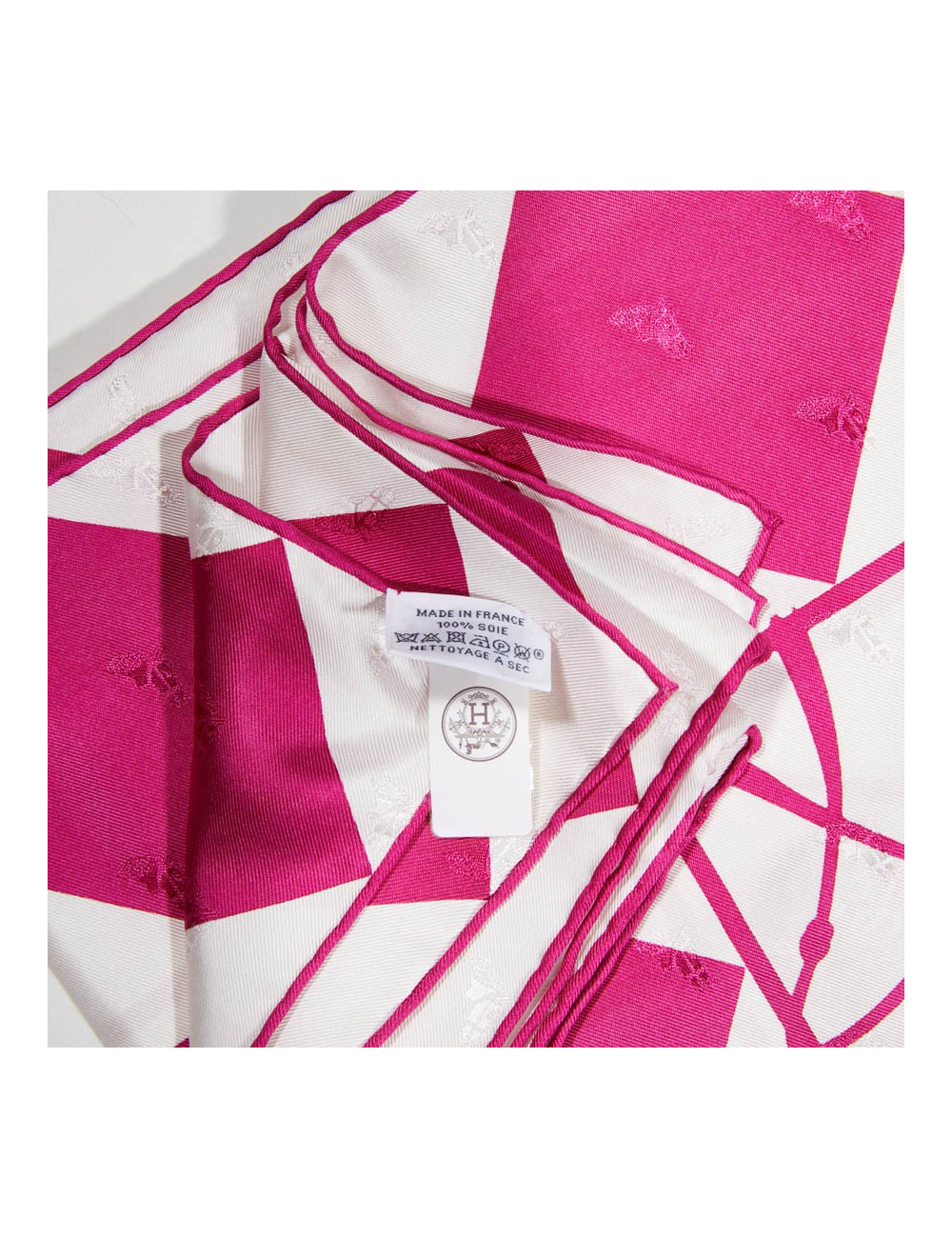 Carré géant HERMES Fouets et Badines Tatto soie Cadrige