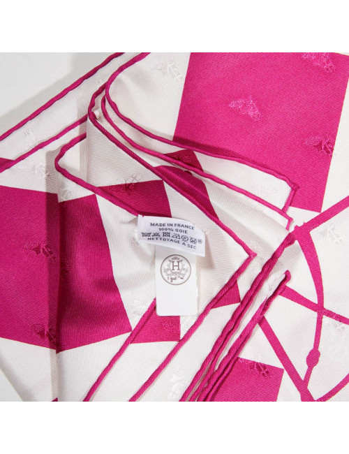 Carré géant HERMES Fouets et Badines Tatto soie Cadrige