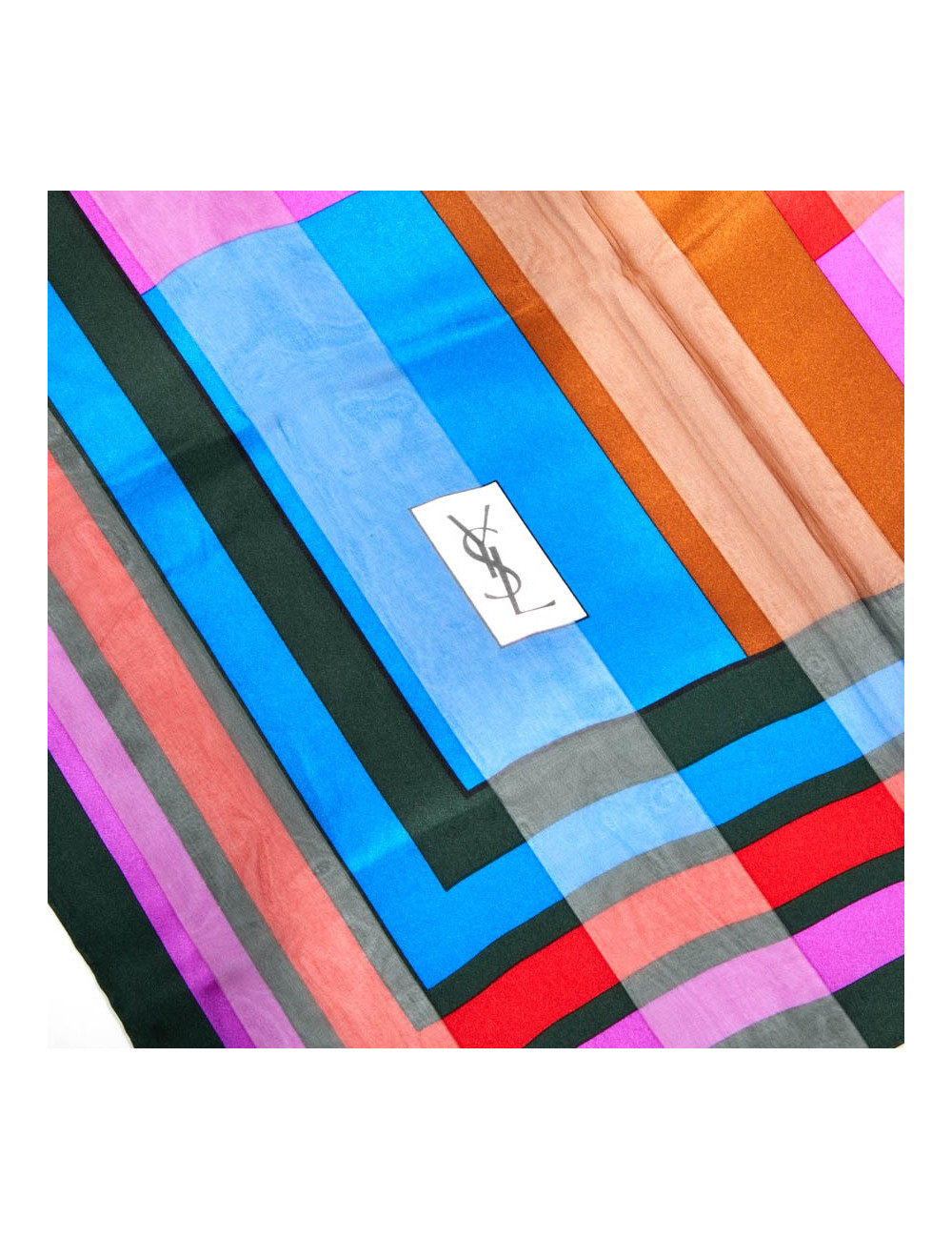 Grand foulard YSL SAINT LAURENT soie vintage