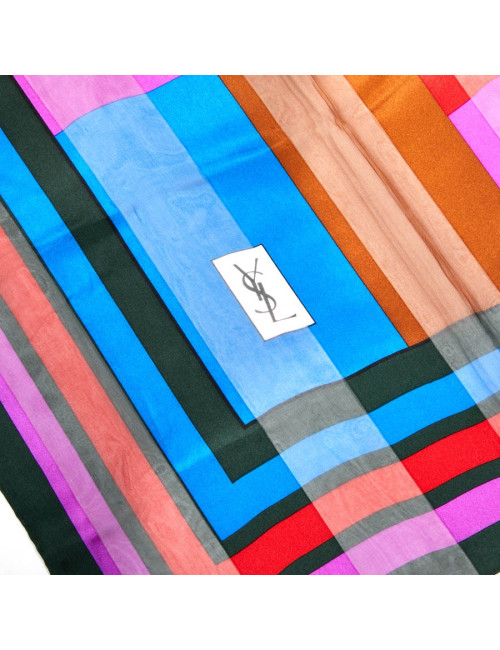 Grand foulard YSL SAINT LAURENT soie vintage