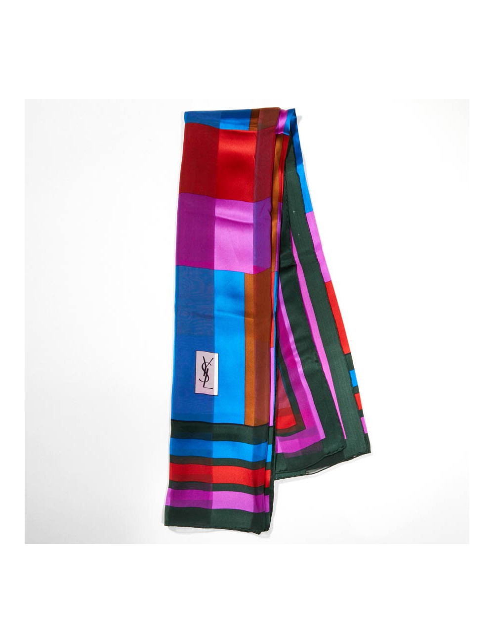 Grand foulard YSL SAINT LAURENT soie vintage