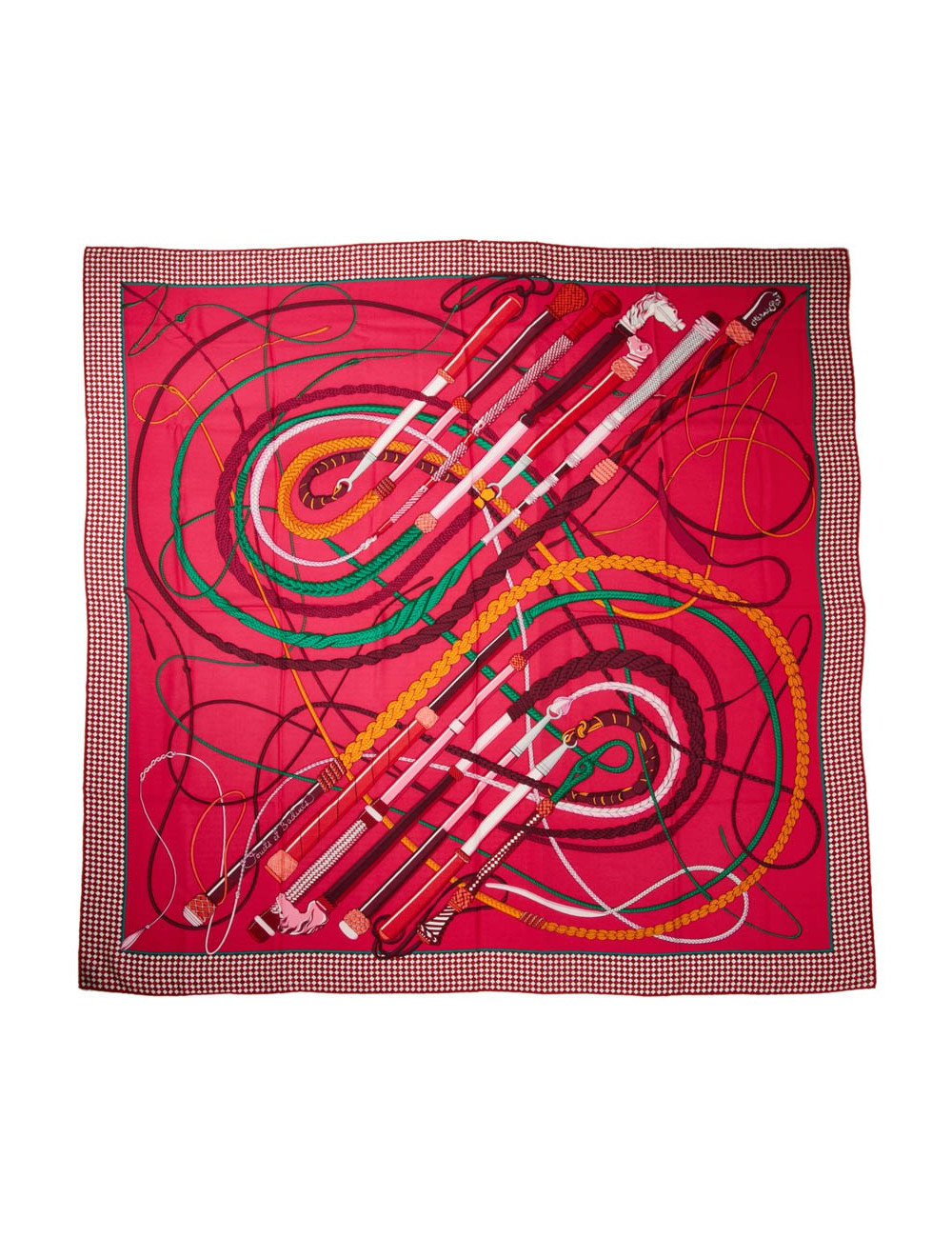 Châle HERMES Cachemire Fouets et Badines 