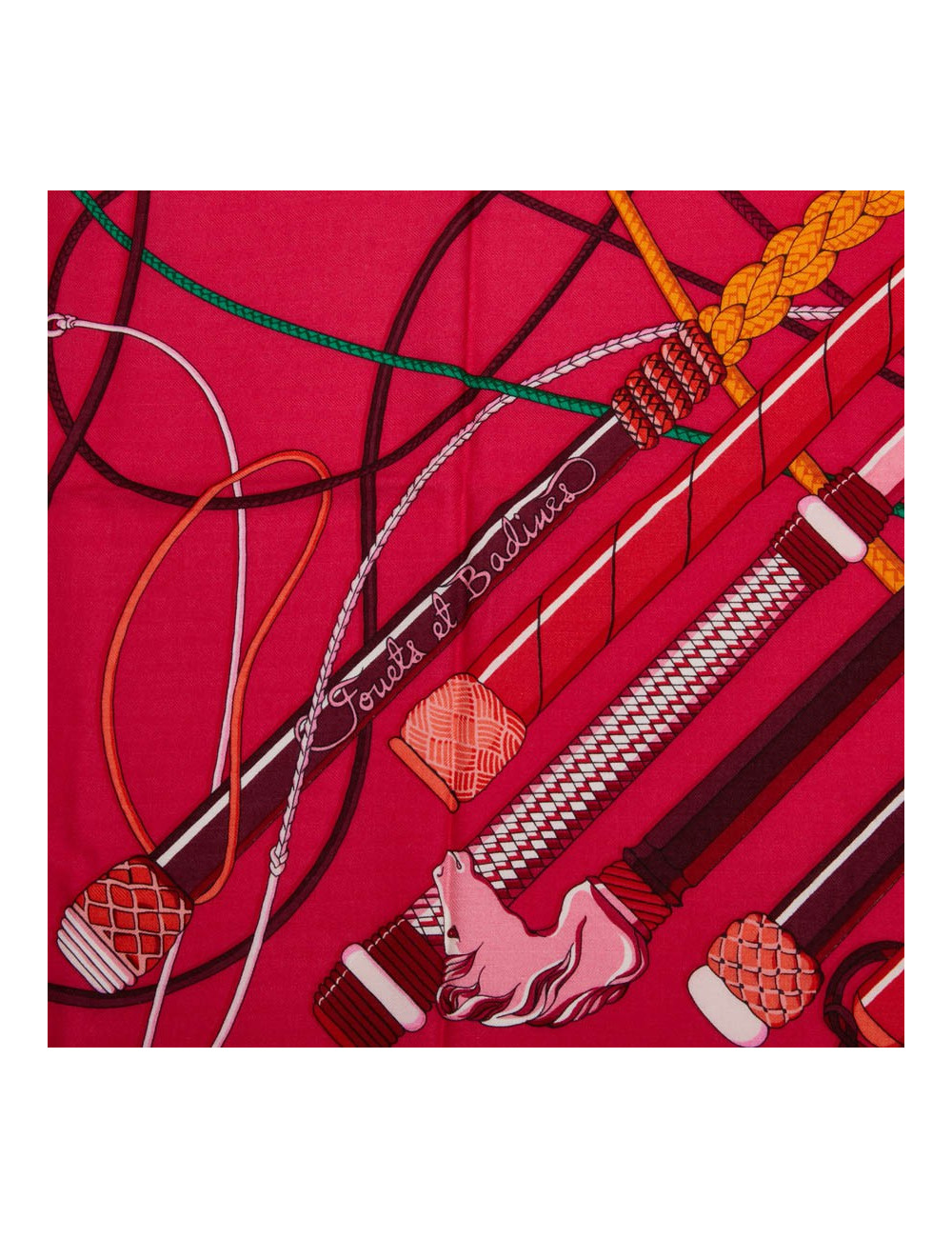 Châle HERMES Cachemire Fouets et Badines 