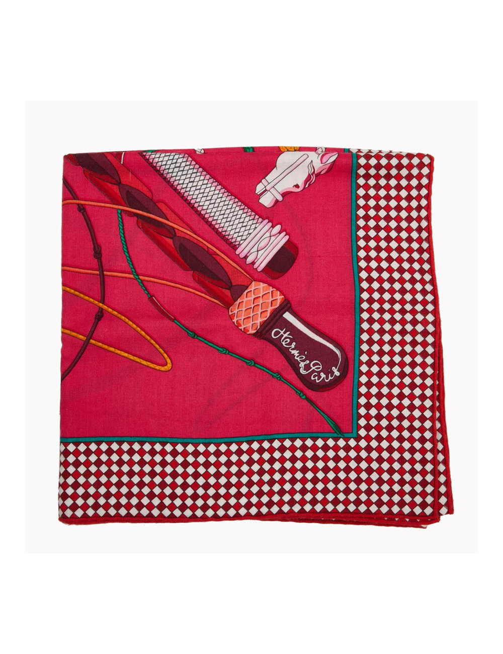 Châle HERMES Cachemire Fouets et Badines 