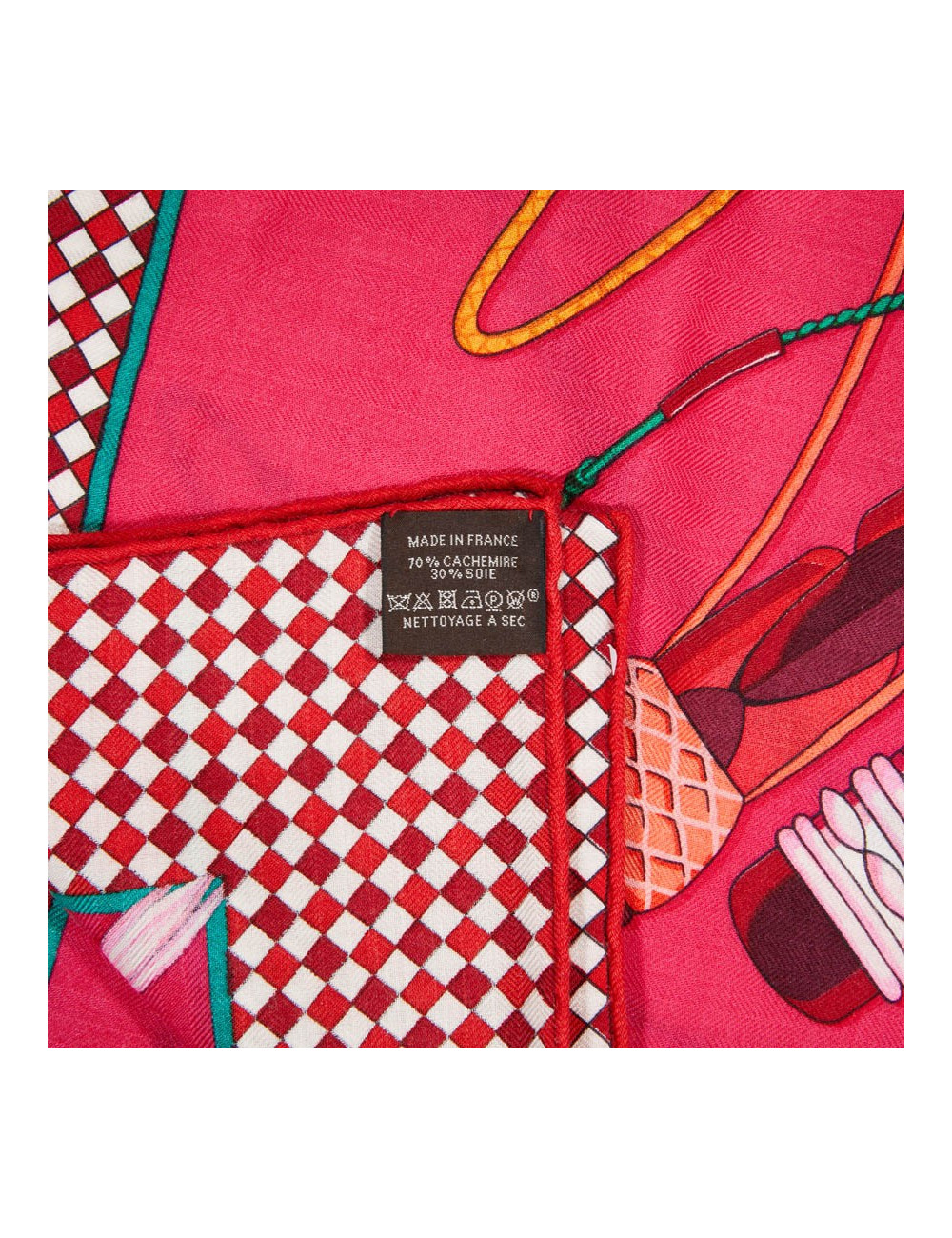 Châle HERMES Cachemire Fouets et Badines 