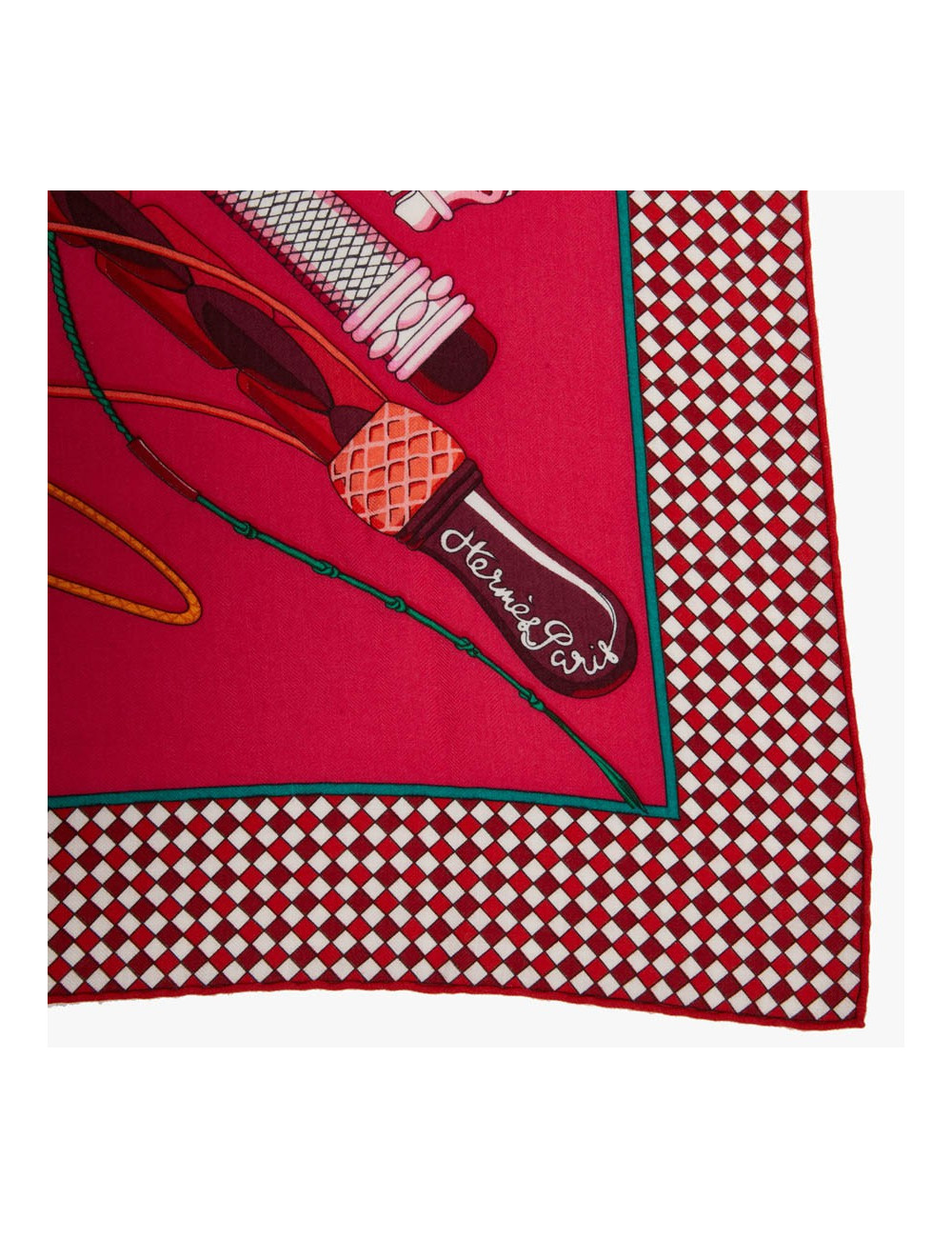 Châle HERMES Cachemire Fouets et Badines 