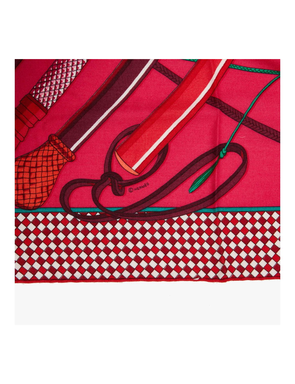Châle HERMES Cachemire Fouets et Badines 