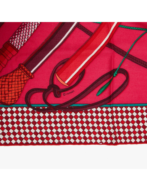 Châle HERMES Cachemire Fouets et Badines 