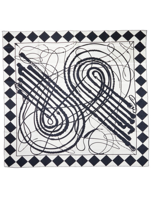 Carré géant 100% soie Quadrige HERMES Fouets et Badines