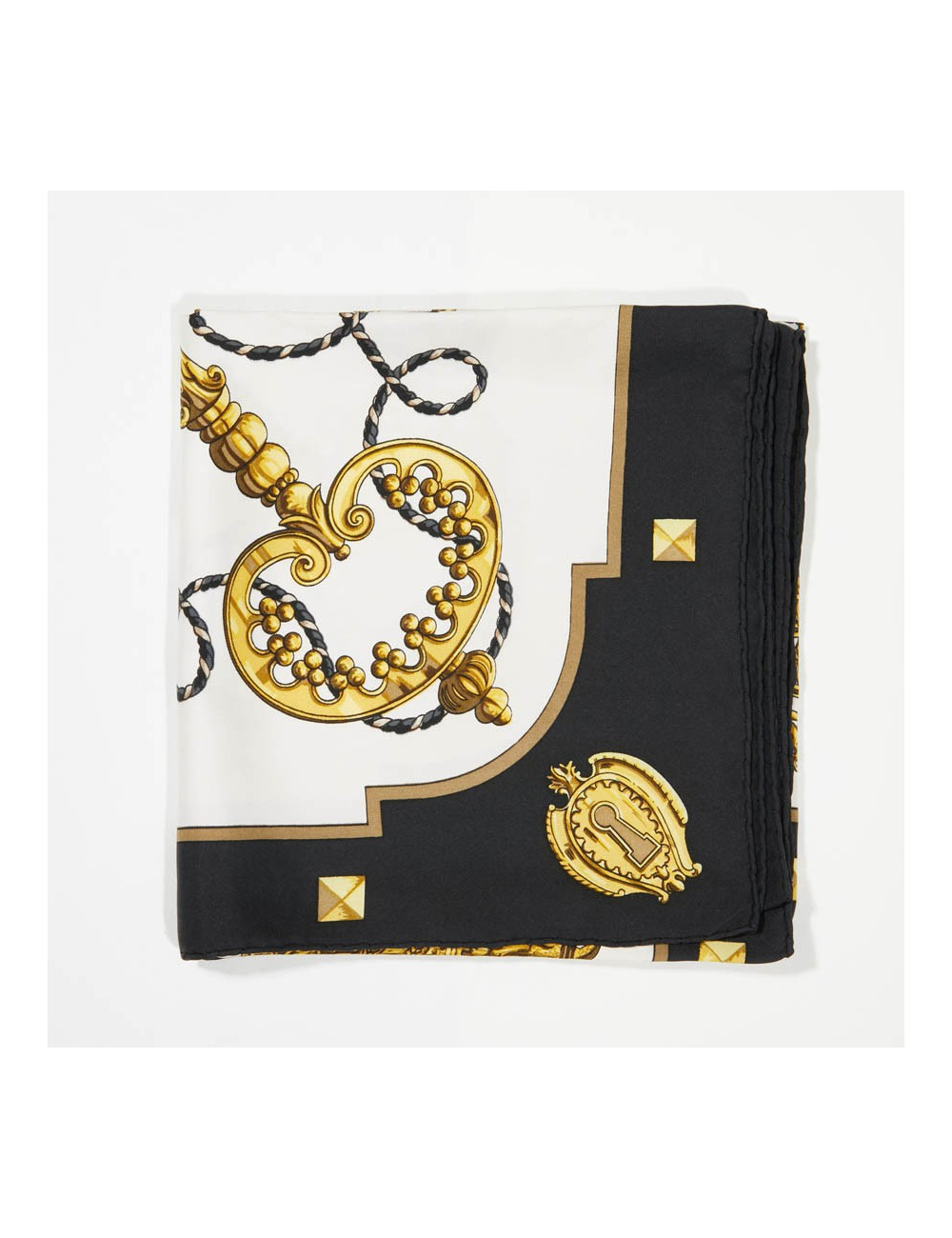 Carré HERMES Les clefs bordures noires
