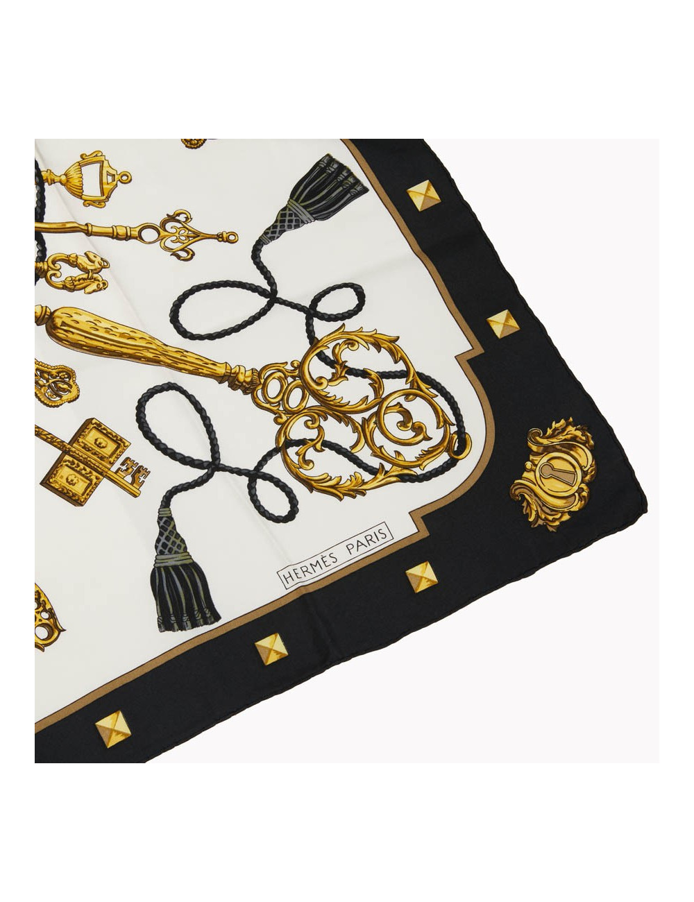 Carré HERMES Les clefs bordures noires