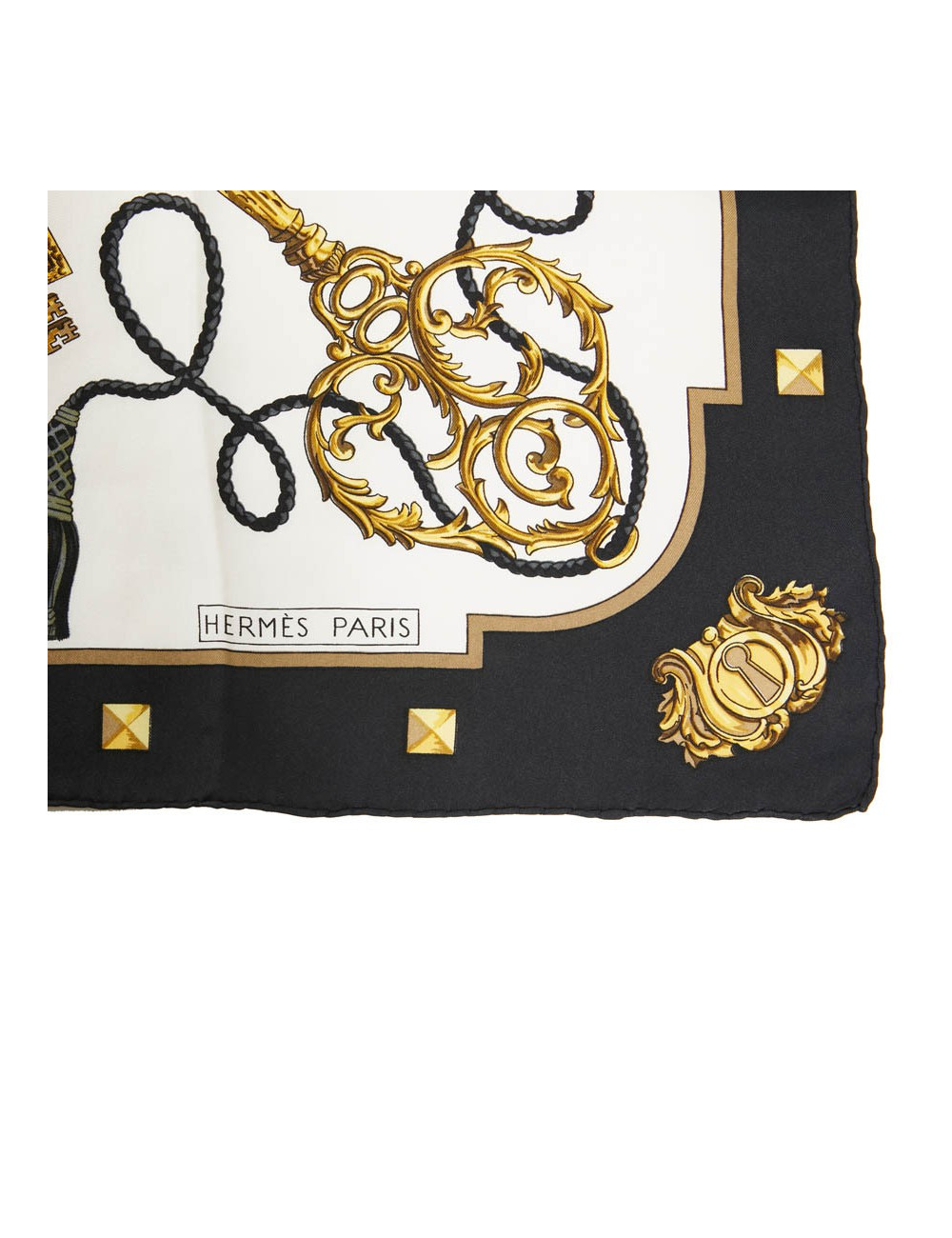 Carré HERMES Les clefs bordures noires