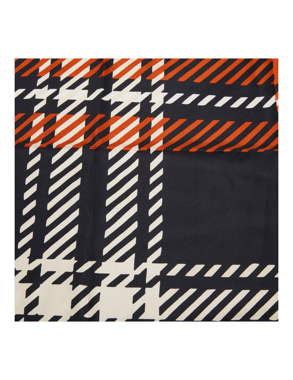 foulard YVES SAINT LAURENT soie noir blanc rouge