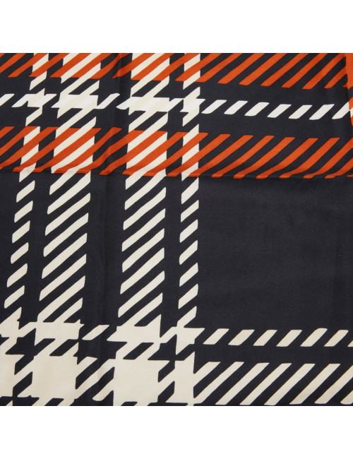foulard YVES SAINT LAURENT soie noir blanc rouge