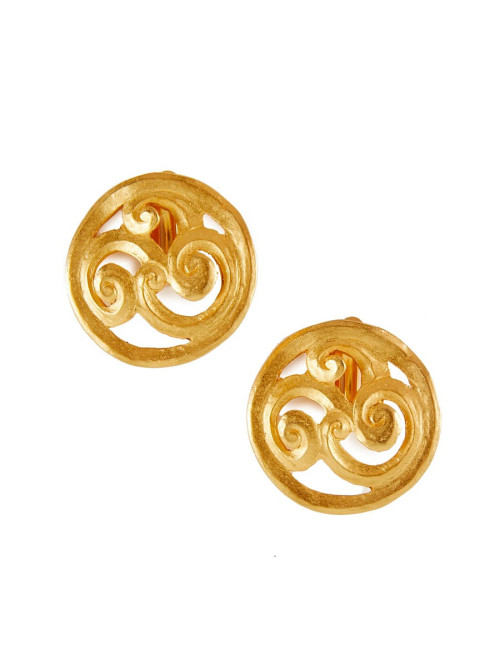 Clips d'oreille CHRISTIAN LACROIX Vintage or mat