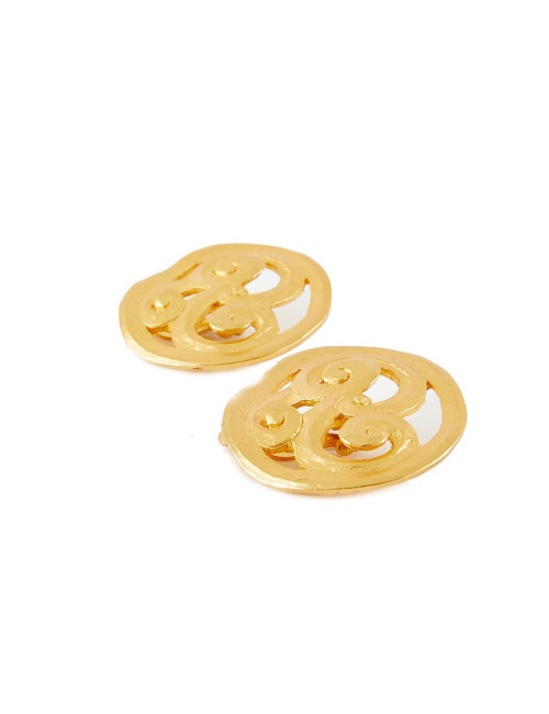 Clips d'oreille CHRISTIAN LACROIX Vintage or mat