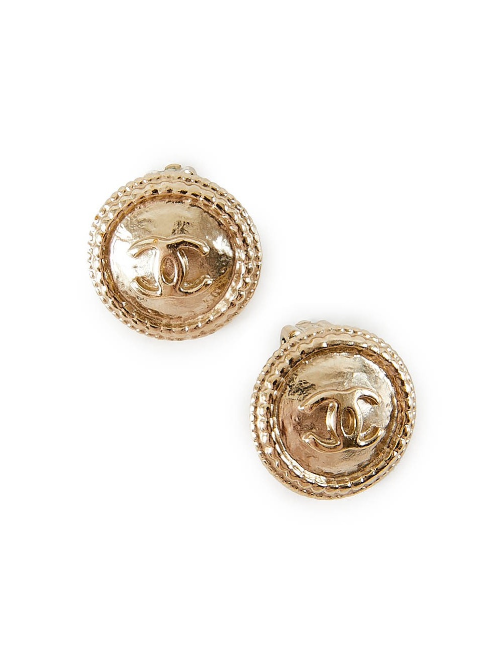 Boucles d'oreille CHANEL doré champagne