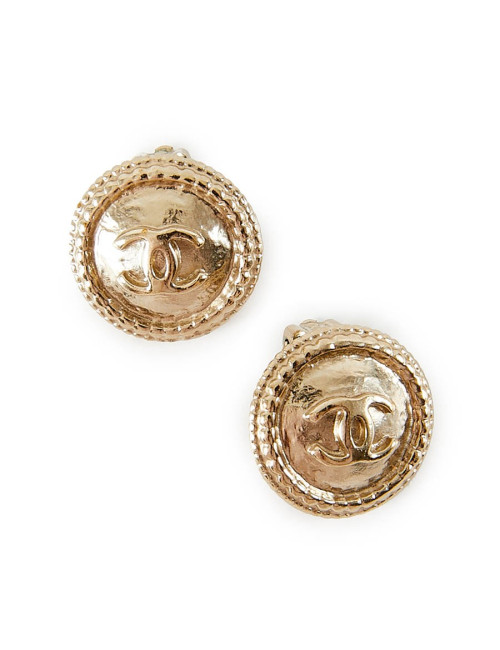 Boucles d'oreille CHANEL doré champagne