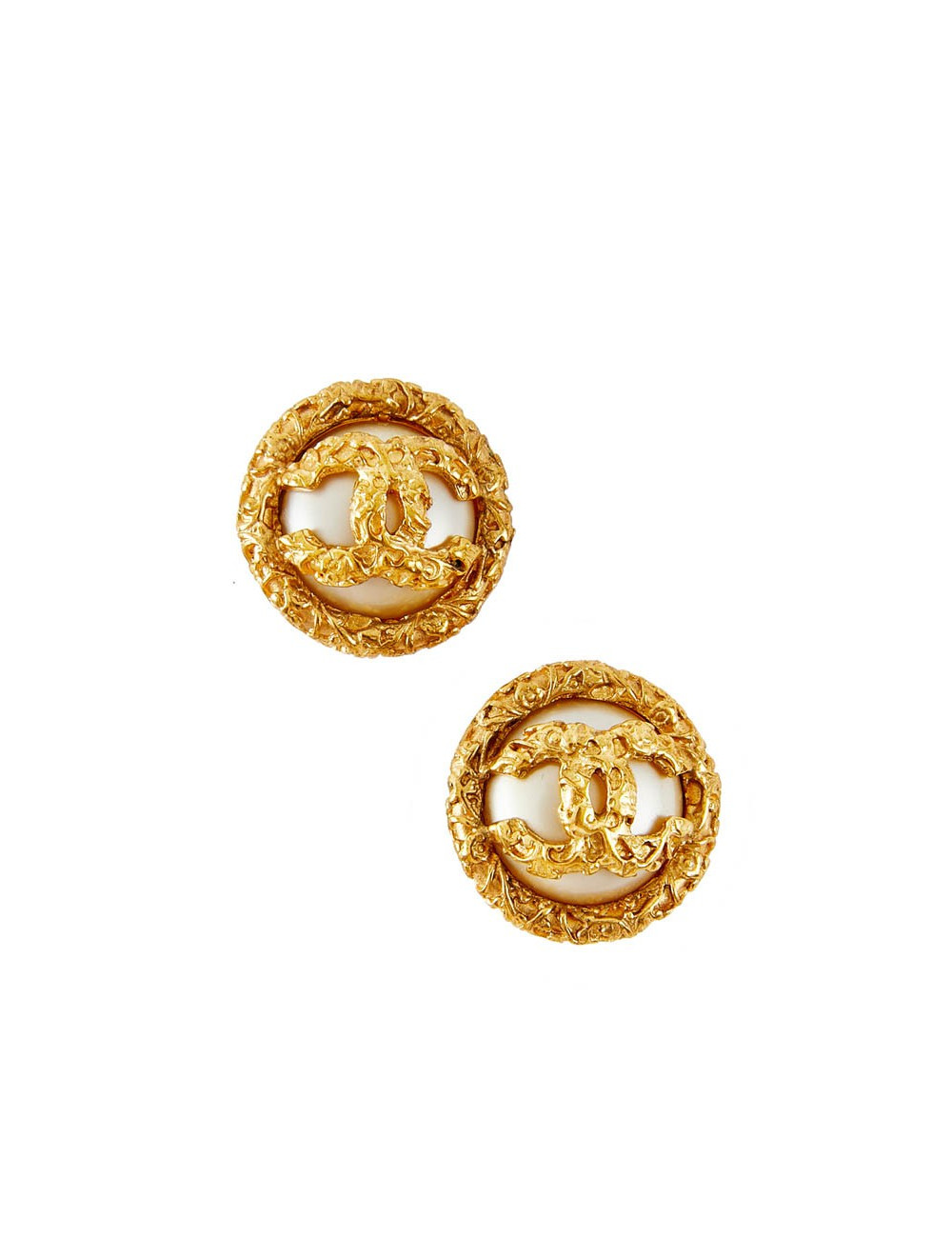 Boucles d'oreille CHANEL Vintage nacrées
