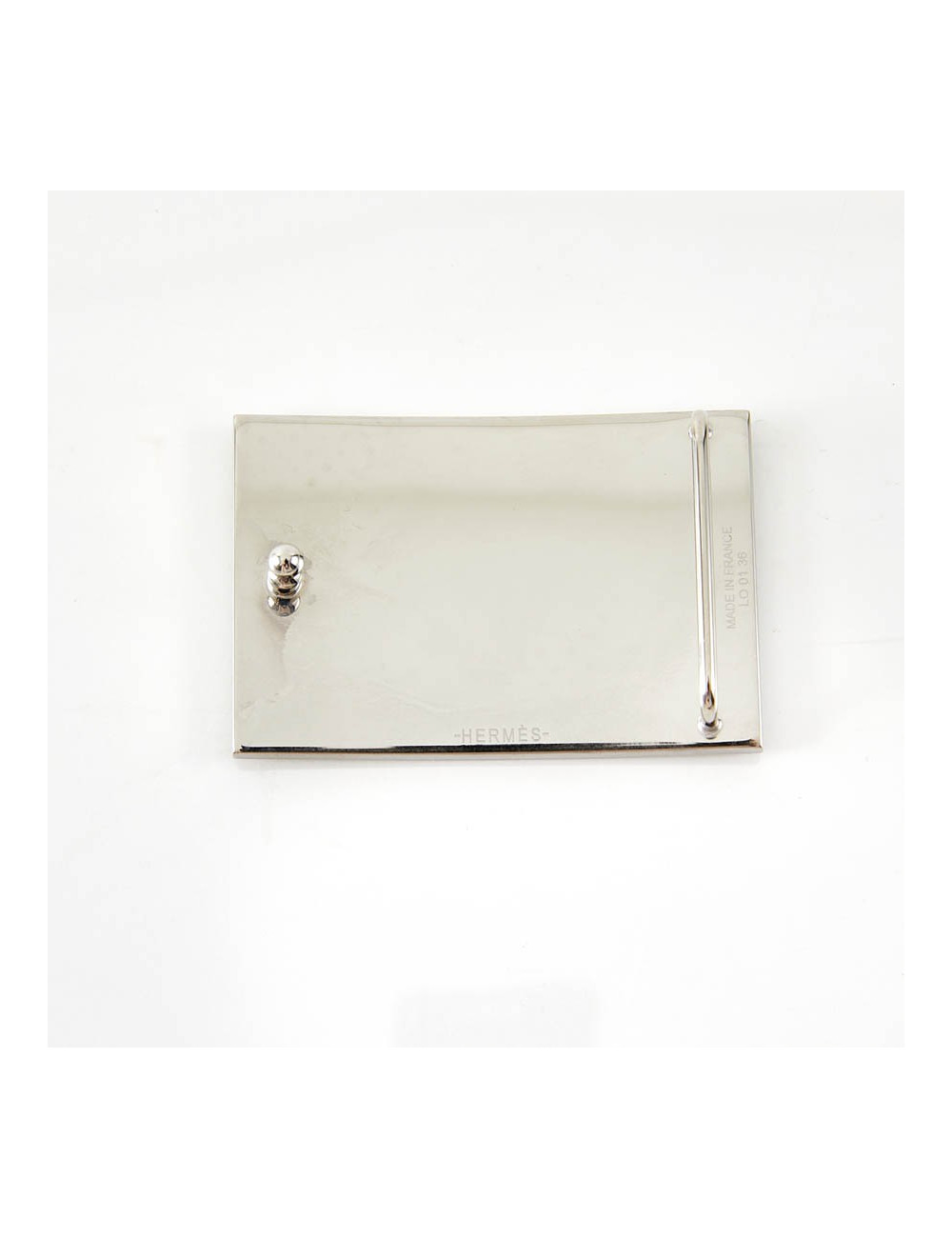 Boucle de ceinture HERMES rectangle argent