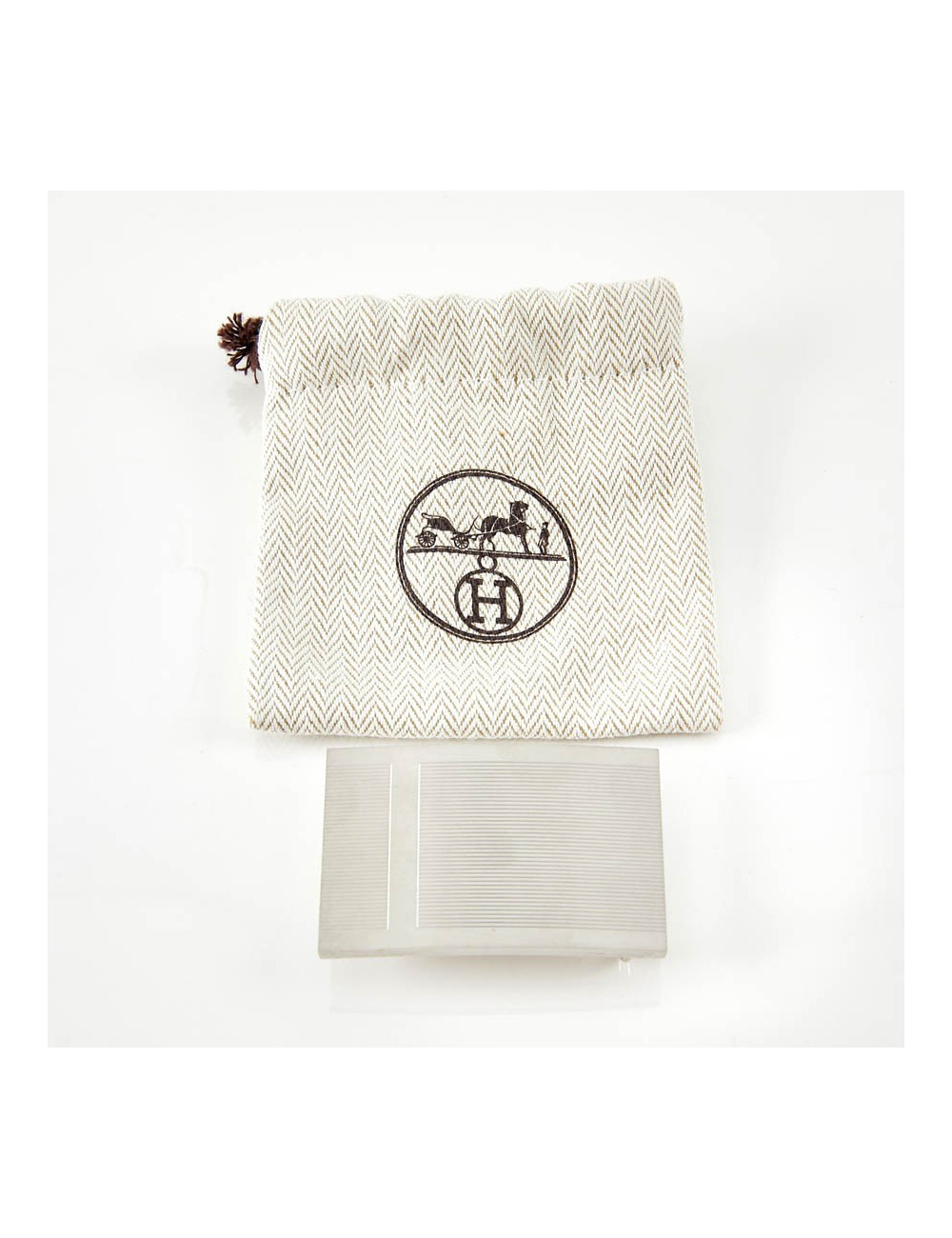 Boucle de ceinture HERMES rectangle argent