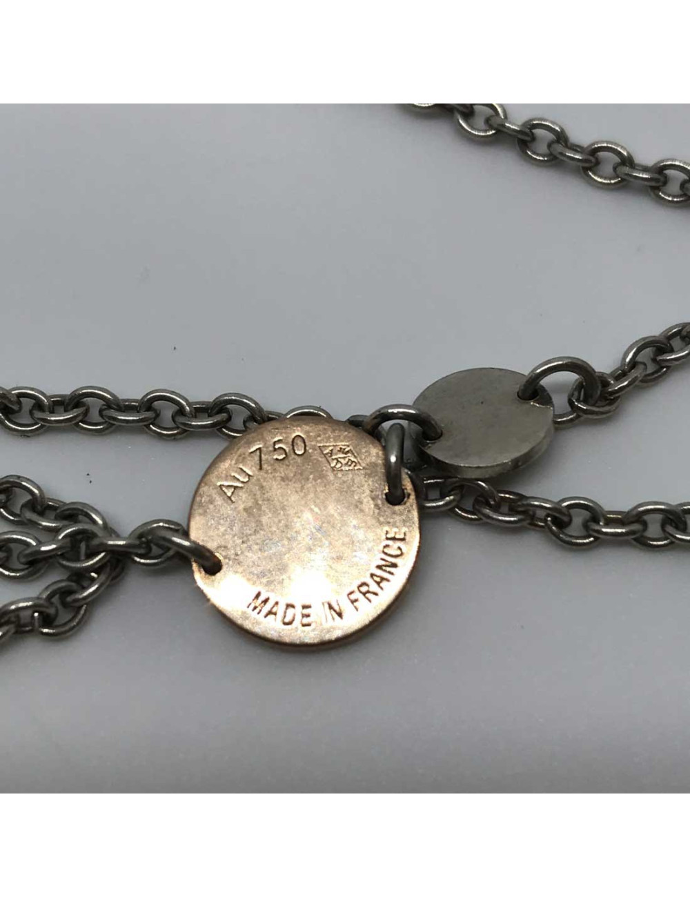 Sautoir Confettis HERMES argent et or GM