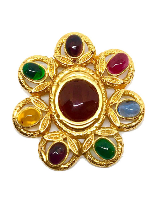 Broche Couture CHANEL pâte de verre