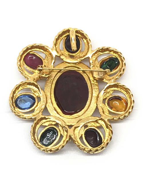 Broche Couture CHANEL pâte de verre