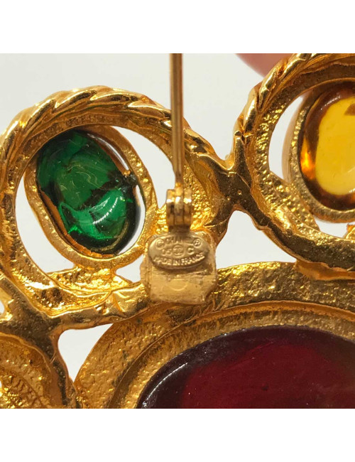 Broche Couture CHANEL pâte de verre