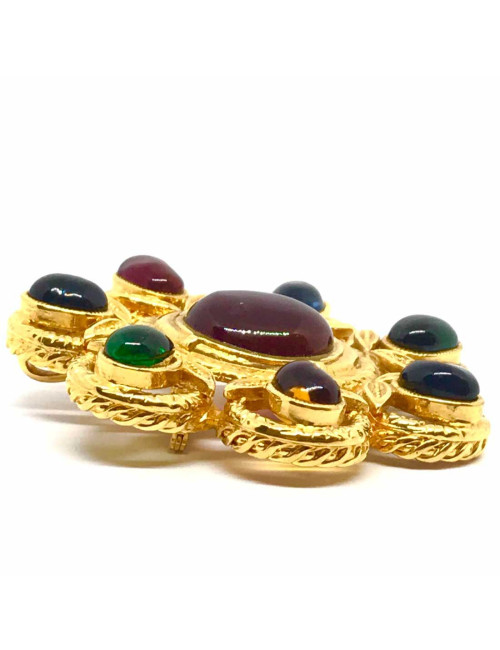 Broche Couture CHANEL pâte de verre